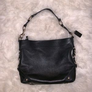 Coach Carly black leather hobo purse